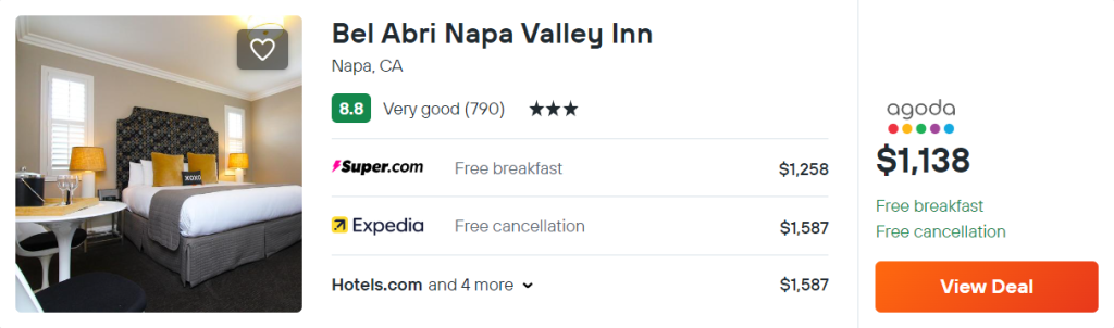 Bel Abri Napa Valley Inn